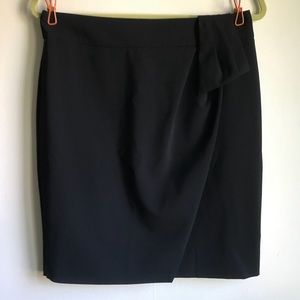 WHBM black skirt wrap Sz 6 career NWT 300114277